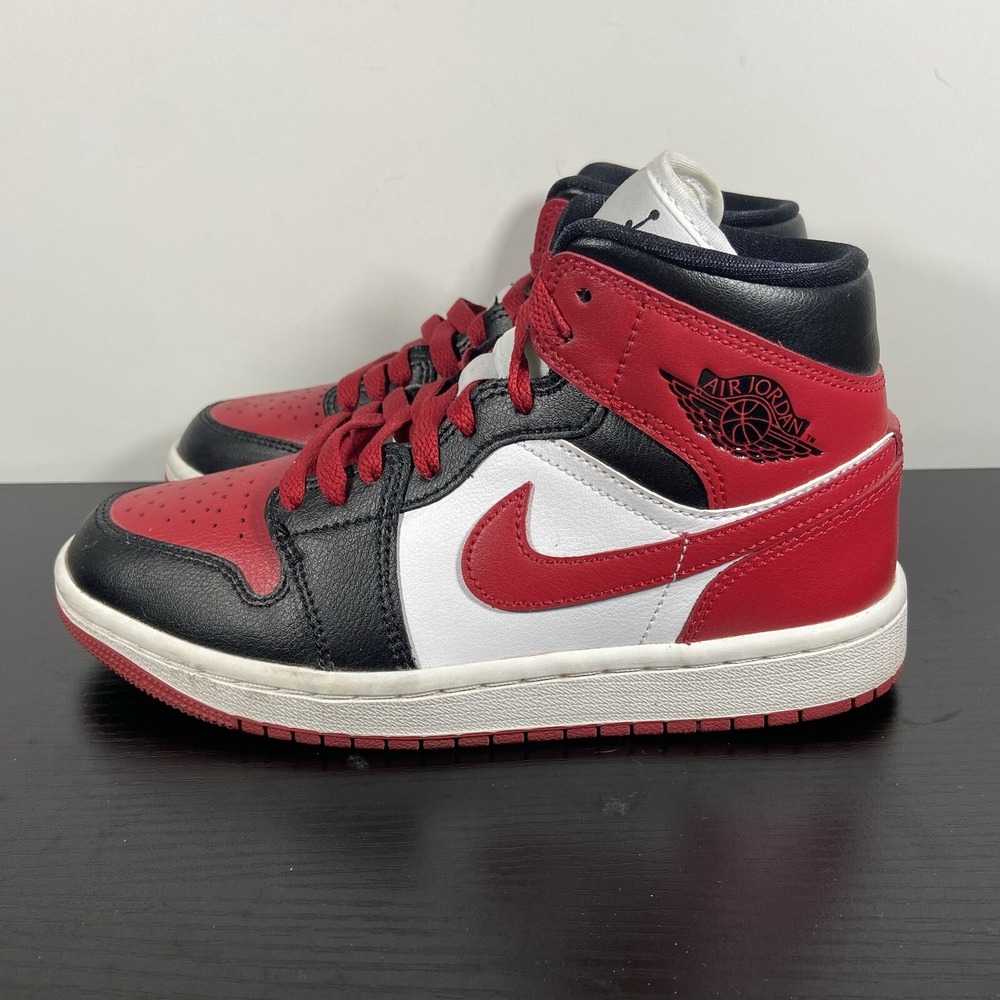 Women's Nike Air Jordan‎ 1 Mid Alternate Bred Toe BQ6472-079 Size 5